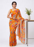 Latest Light Weight Garden Vareli Nara Chiffon Saree