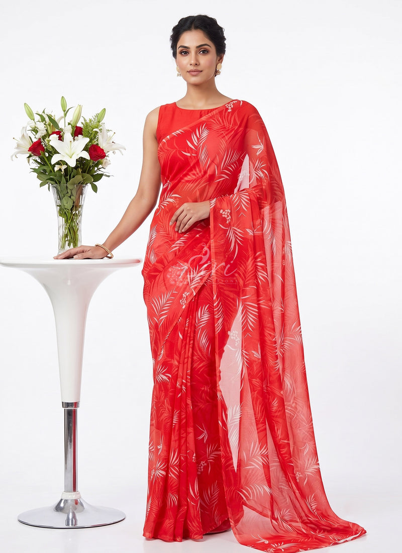 Latest Authentic Garden Vareli Nara Chiffon Saree