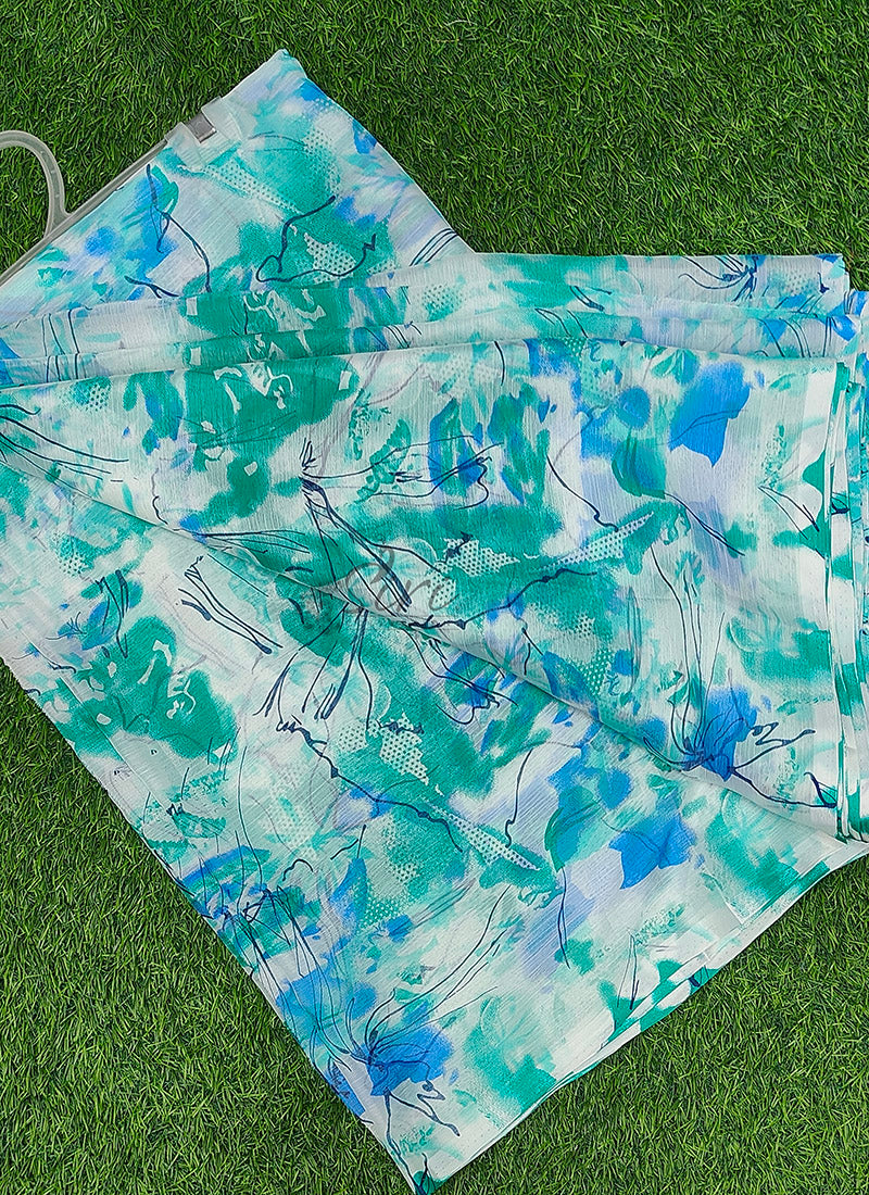 Latest Authentic Garden Vareli Nara Chiffon Saree