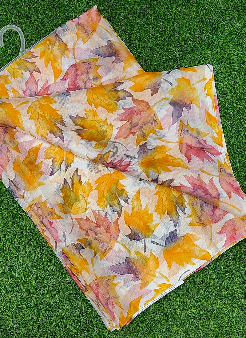 Latest Authentic Garden Vareli Nara Chiffon Saree