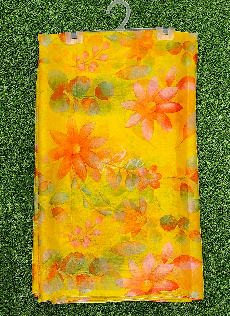 Latest Beautiful Garden Vareli Nara Chiffon Saree
