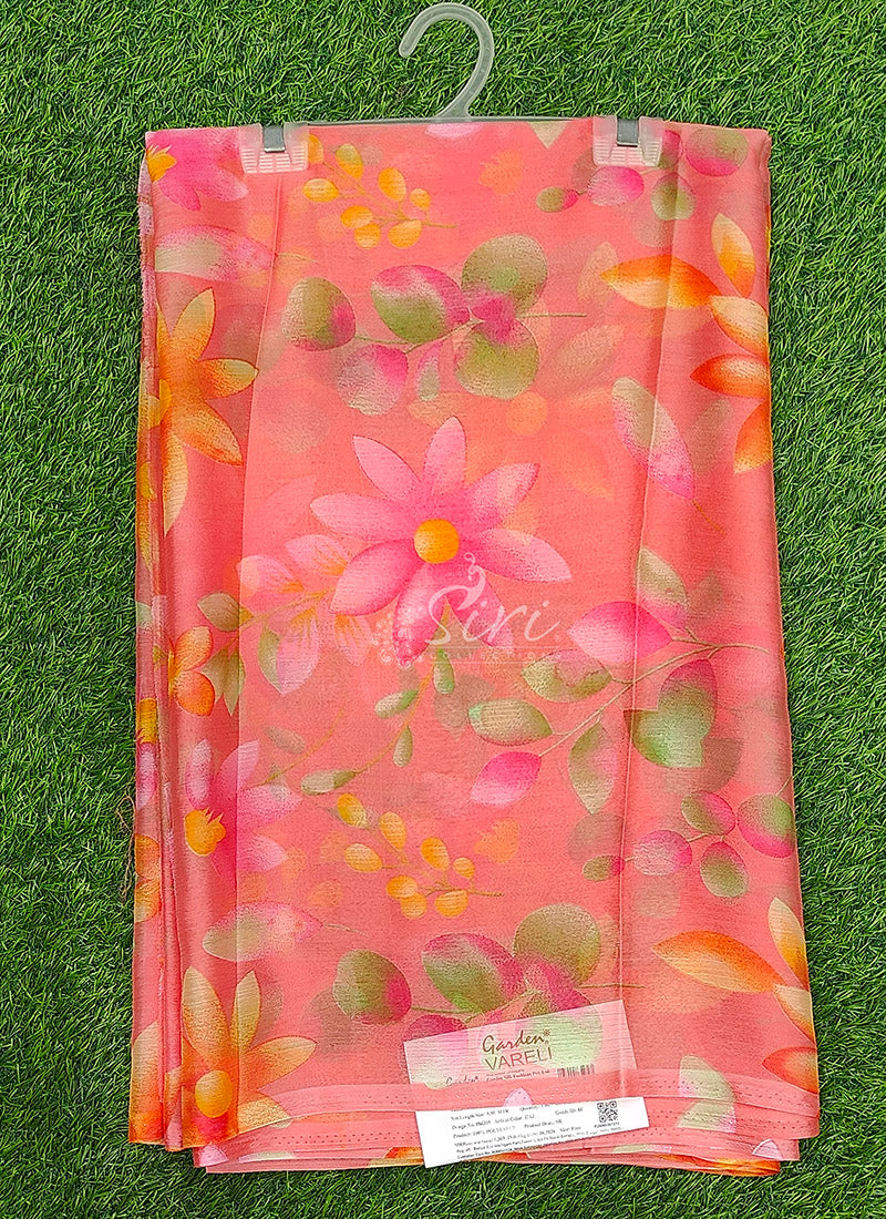 Latest Beautiful Garden Vareli Nara Chiffon Saree