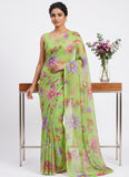 Latest Beautiful Garden Vareli Nara Chiffon Saree