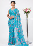 Latest Beautiful Garden Vareli Nara Chiffon Saree