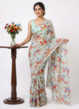 Latest Beautiful Garden Vareli Nara Chiffon Saree