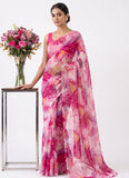 Latest Beautiful Garden Vareli Nara Chiffon Saree