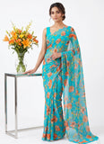 Latest Beautiful Garden Vareli Nara Chiffon Saree