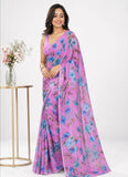 Latest Beautiful Garden Vareli Nara Chiffon Saree without Blouse