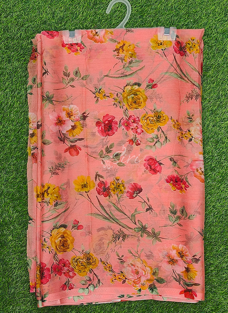 Latest Beautiful Garden Vareli Nara Chiffon Saree without Blouse