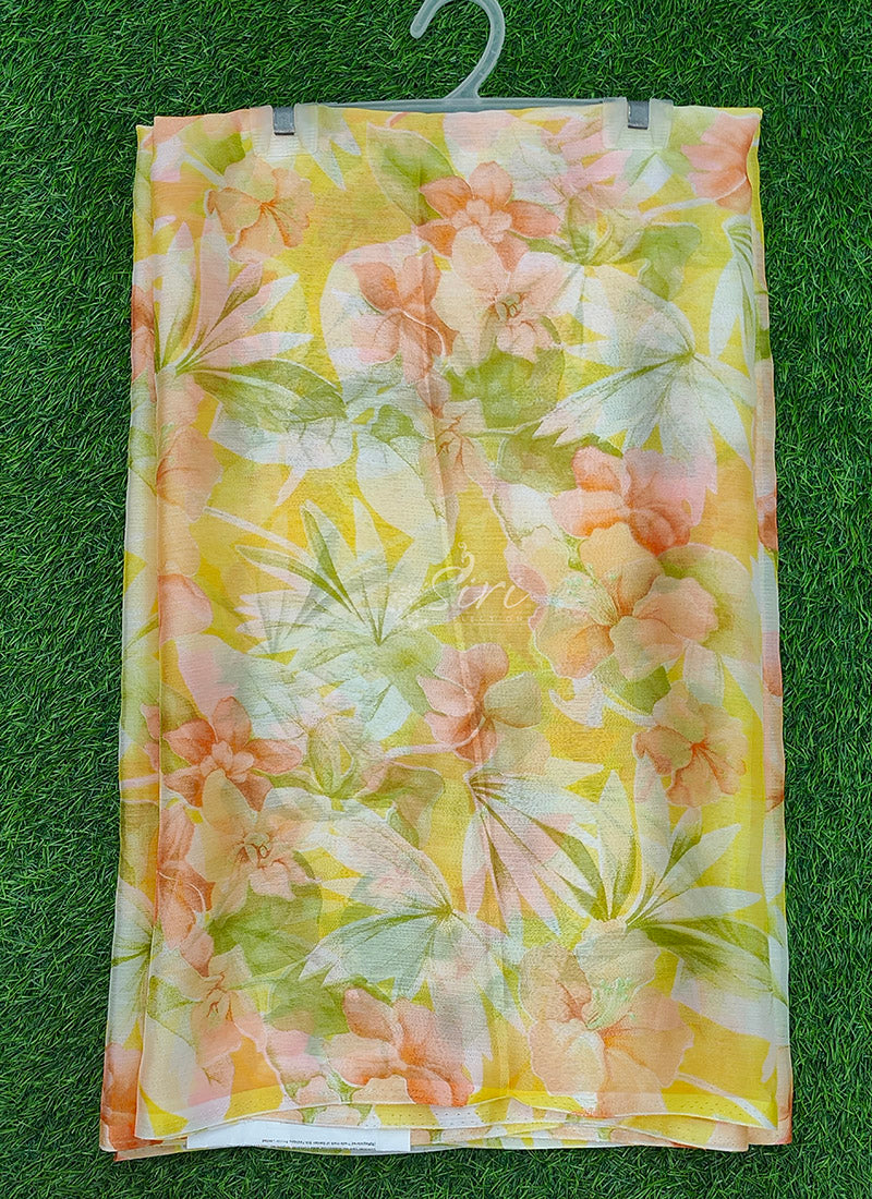 Latest Beautiful Garden Vareli Nara Chiffon Saree without Blouse