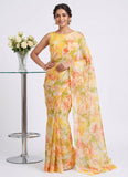 Latest Beautiful Garden Vareli Nara Chiffon Saree without Blouse