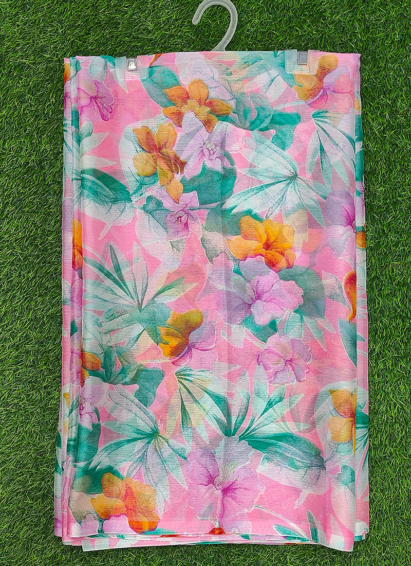 Latest Beautiful Garden Vareli Nara Chiffon Saree without Blouse