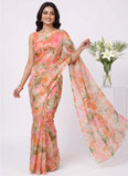 Latest Beautiful Garden Vareli Nara Chiffon Saree without Blouse