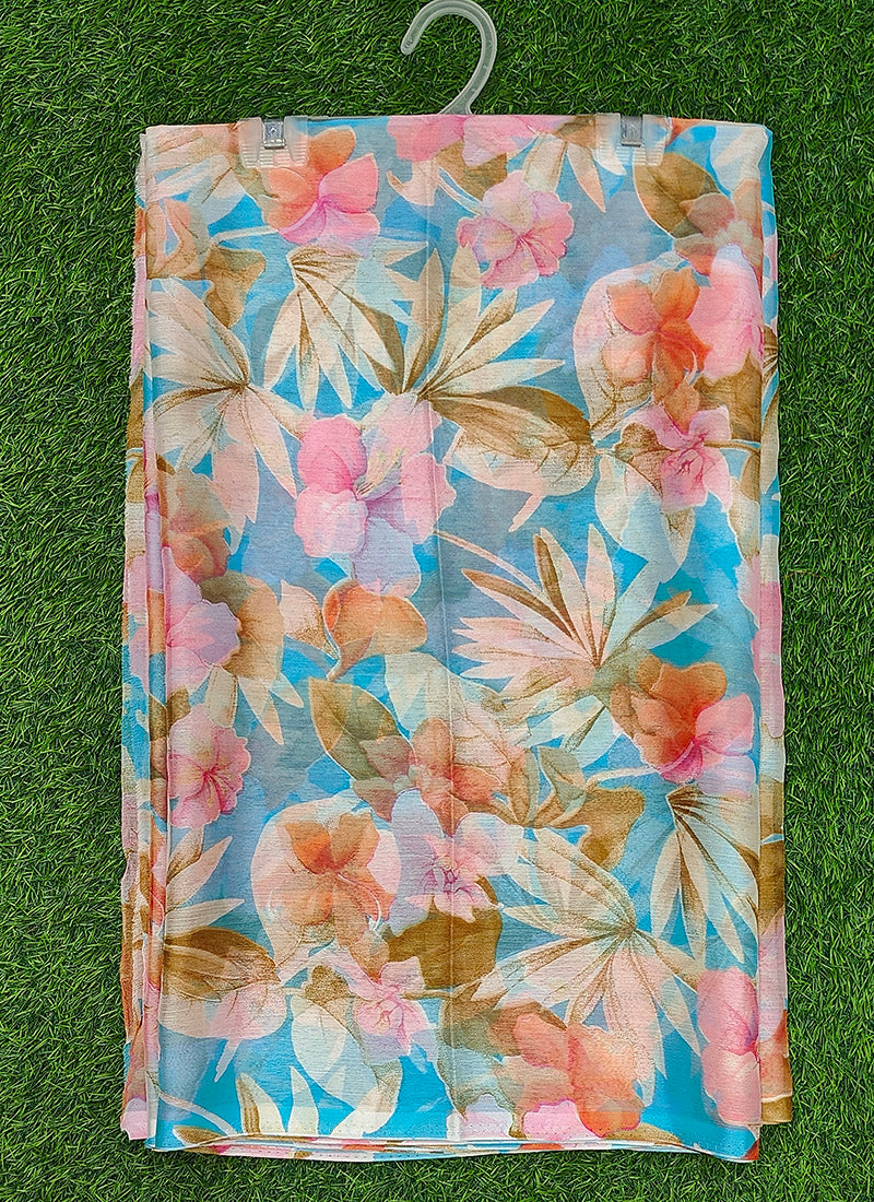 Latest Beautiful Garden Vareli Nara Chiffon Saree without Blouse