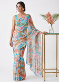 Latest Beautiful Garden Vareli Nara Chiffon Saree without Blouse