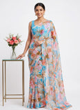 Latest Beautiful Garden Vareli Nara Chiffon Saree without Blouse