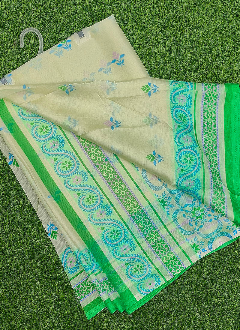 Beautiful Garden Vareli Nova Nara Chiffon Saree