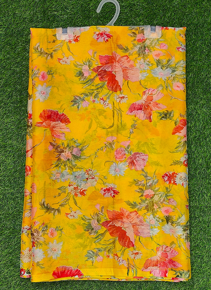 Latest Beautiful Garden Vareli Nara Chiffon Saree without Blouse