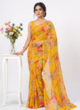 Latest Beautiful Garden Vareli Nara Chiffon Saree without Blouse