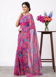 Latest Beautiful Garden Vareli Nara Chiffon Saree without Blouse
