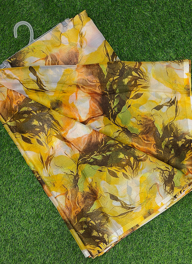 Latest Beautiful Garden Vareli Nara Chiffon Saree without Blouse