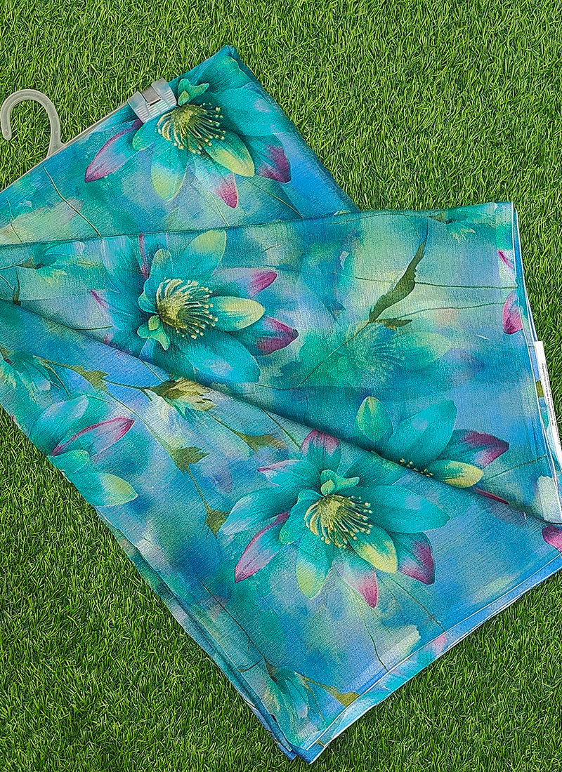 Latest Beautiful Garden Vareli Nara Chiffon Saree without Blouse