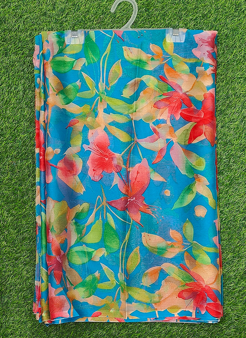 Latest Beautiful Garden Vareli Nara Chiffon Saree without Blouse