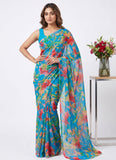 Latest Beautiful Garden Vareli Nara Chiffon Saree without Blouse