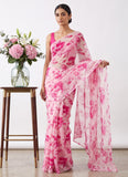 Latest Beautiful Garden Vareli Nara Chiffon Saree without Blouse