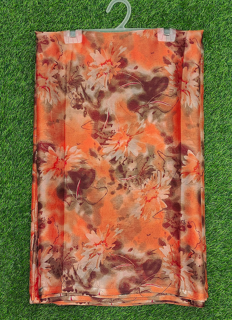 Latest Beautiful Garden Vareli Nara Chiffon Saree without Blouse