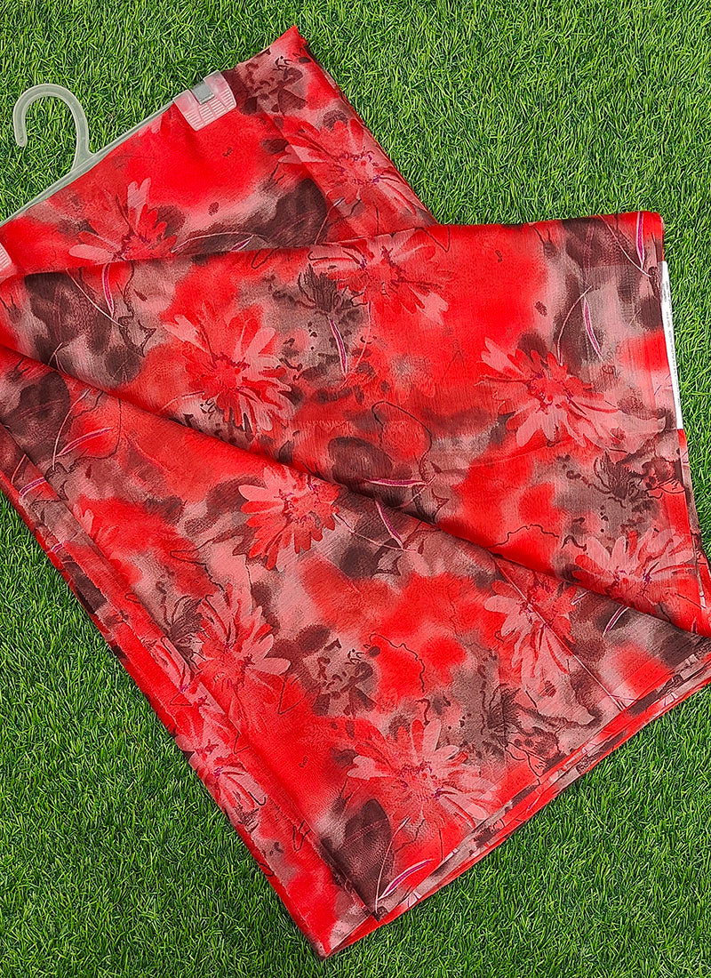 Latest Beautiful Garden Vareli Nara Chiffon Saree without Blouse
