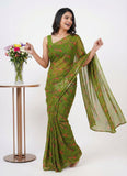 Latest Beautiful Garden Vareli Nara Chiffon Saree without Blouse