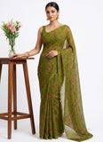 Latest Beautiful Garden Vareli Nara Chiffon Saree without Blouse