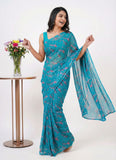 Latest Beautiful Garden Vareli Nara Chiffon Saree without Blouse