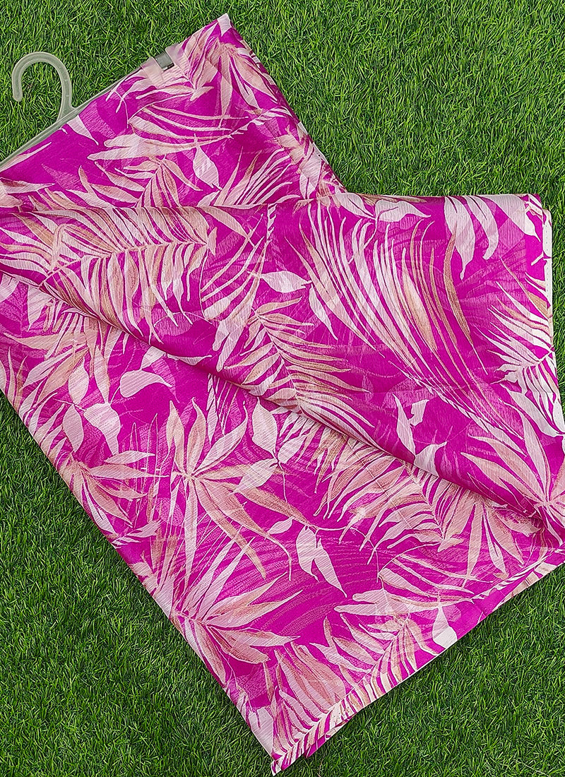 Latest Beautiful Garden Vareli Nara Chiffon Saree without Blouse