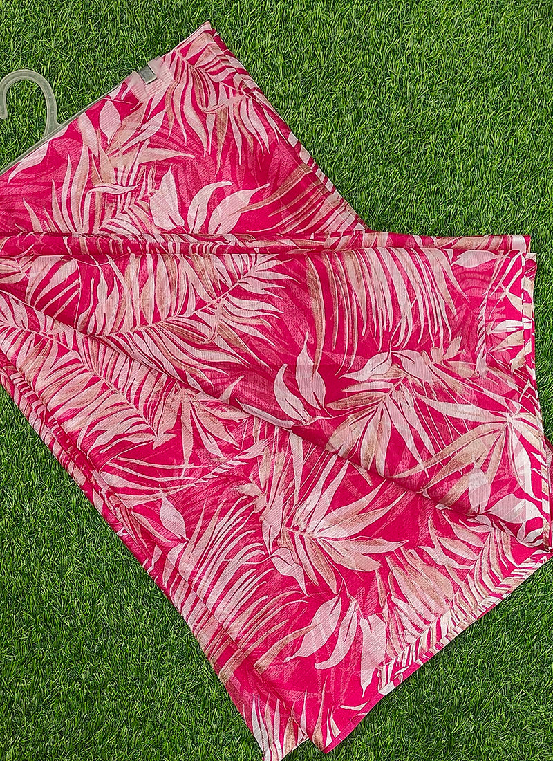Latest Beautiful Garden Vareli Nara Chiffon Saree without Blouse