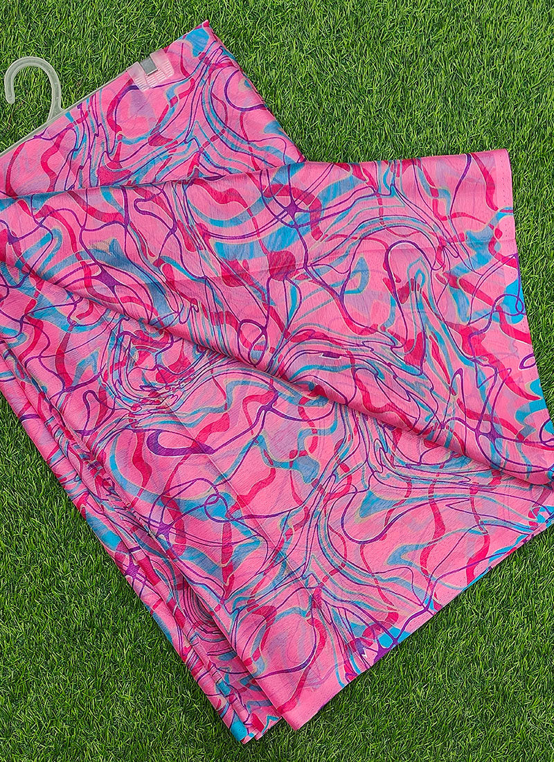 Latest Beautiful Garden Vareli Nara Chiffon Saree without Blouse