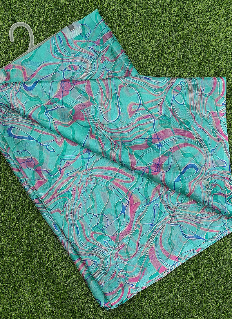Latest Beautiful Garden Vareli Nara Chiffon Saree without Blouse