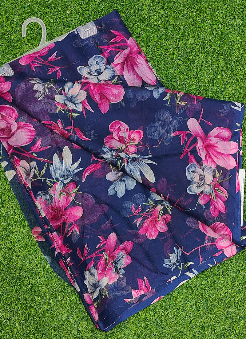 Latest Beautiful Garden Vareli Nara Chiffon Saree without Blouse