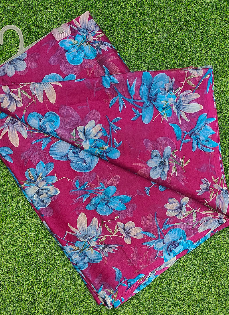 Latest Beautiful Garden Vareli Nara Chiffon Saree without Blouse