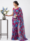 Latest Beautiful Garden Vareli Nara Chiffon Saree without Blouse