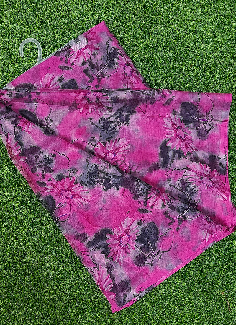 Latest Beautiful Garden Vareli Nara Chiffon Saree without Blouse