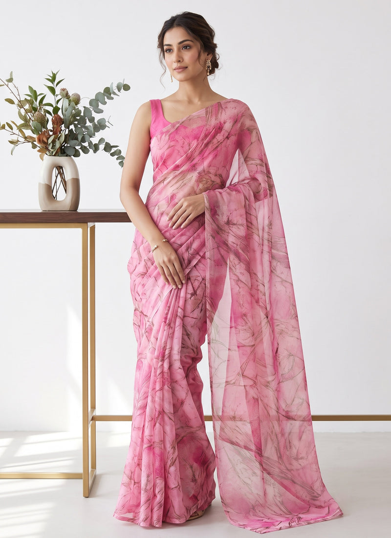 Latest Beautiful Garden Vareli Nara Chiffon Saree without Blouse