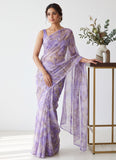 Latest Beautiful Garden Vareli Nara Chiffon Saree without Blouse