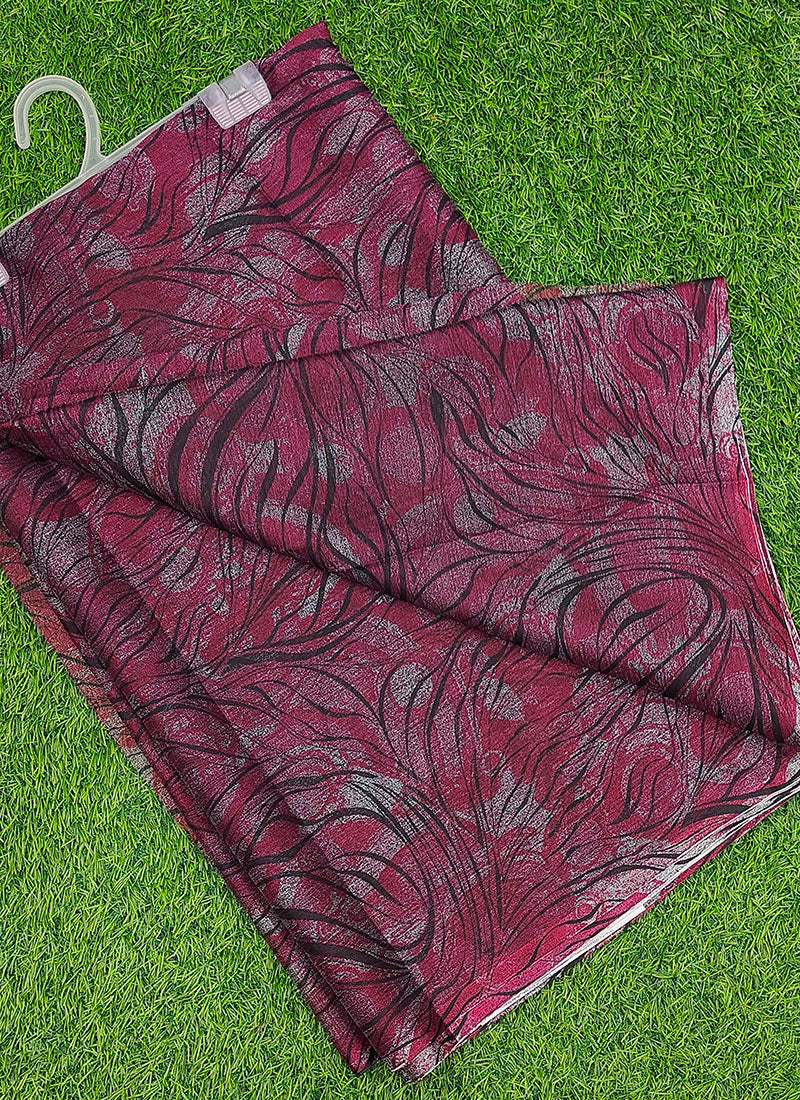 Latest Beautiful Garden Vareli Nara Chiffon Saree without Blouse