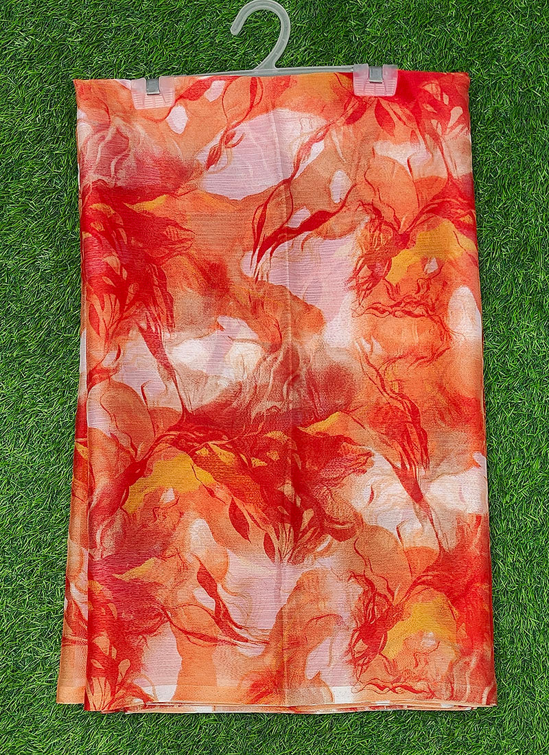 Latest Beautiful Garden Vareli Nara Chiffon Saree without Blouse