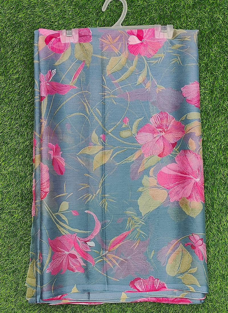 Latest Beautiful Garden Vareli Nara Chiffon Saree without Blouse