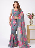 Latest Beautiful Garden Vareli Nara Chiffon Saree without Blouse