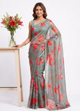 Latest Beautiful Garden Vareli Nara Chiffon Saree without Blouse
