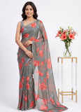 Latest Beautiful Garden Vareli Nara Chiffon Saree without Blouse
